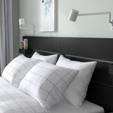 Доставка из Польши ⭐⭐⭐⭐⭐ NORDLI rama lozka z pojemnik i materacem, z wezglowiem antracyt/Vagstranda srednio twardy, 140x200 cm,ИКЕА-79541793, Евро Икеа Калининград