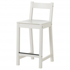 Доставка из Польши NORDVIKEN Барный стул со спинкой, белый, 62 cm ИКЕА-60424690, ЕВРОИКЕА Калининград