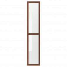 Доставка из Польши OXBERG Стеклянная дверь, шпон ясеня коричневого цвета, 40x192 cm ИКЕА-30323367, ЕВРОИКЕА Калининград