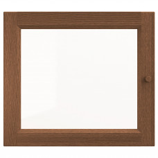 Доставка из Польши OXBERG Стеклянная дверь, шпон ясеня коричневого цвета, 40x35 cm ИКЕА-90323369, ЕВРОИКЕА Калининград