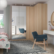 Доставка из Польши ⭐⭐⭐⭐⭐ PAX dostawka narozna 4 polki, dab bejcowany na bialo, 53x58x236 cm,ИКЕА-80346960, Евро Икеа Калининград