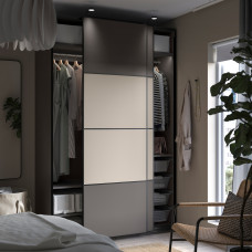 Доставка из Польши ⭐⭐⭐⭐⭐ PAX / MEHAMN szafa, 2str ciemnoszary/szarobezowy, 150x66x236 cm,ИКЕА-09433198, Евро Икеа Калининград