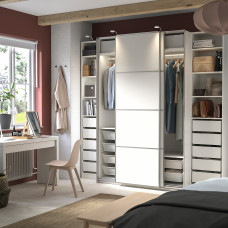 Доставка из Польши ⭐⭐⭐⭐⭐ PAX / MEHAMN szafa, bialy/2str bialy, 250x66x236 cm,ИКЕА-19433193, Евро Икеа Калининград