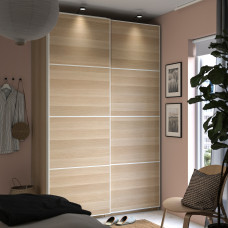 Доставка из Польши ⭐⭐⭐⭐⭐ PAX / MEHAMN szafa, dab bejcowany na bialo/2str dab bejcowany na bialo, 150x66x236 cm,ИКЕА-89429791, Евро Икеа Калининград