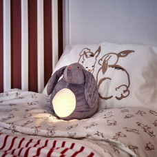 Доставка из Польши ⭐⭐⭐⭐⭐ PEKHULT Плюшевая игрушка, светодиодный ночник, серый кролик/на батарейках, 19 cm,ИКЕА-50470003, Евро Икеа Калининград