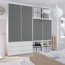 Доставка из Польши ⭐⭐⭐⭐⭐ PLATSA otwarta szafa z 4 przes drzw+6 szuf, bialy Larkollen/ciemnoszary FONNES bialy, 280x42x241 cm,ИКЕА-99494187, Евро Икеа Калининград