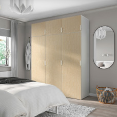 Доставка из Польши ⭐⭐⭐⭐⭐ PLATSA szafa 6 drzwi, bialy/Kalbaden zywy efekt sosny, 180x57x221 cm,ИКЕА-89500768, Евро Икеа Калининград