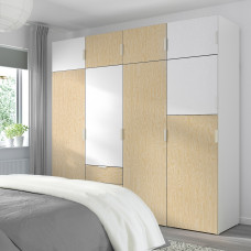 Доставка из Польши ⭐⭐⭐⭐⭐ PLATSA szafa 9 drzwi+3 szuflady, bialy Kalbaden/zywy efekt sosny FONNES bialy, 240x57x221 cm,ИКЕА-39500624, Евро Икеа Калининград