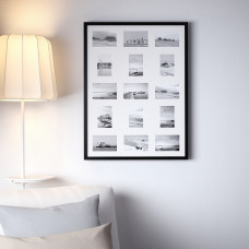 Доставка из Польши ⭐⭐⭐⭐⭐ RIBBA Фоторамка на 15 фото, черная, 60x80 cm,ИКЕА-80378442, Евро Икеа Калининград