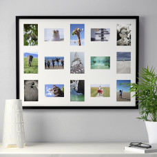 Доставка из Польши ⭐⭐⭐⭐⭐ RIBBA Фоторамка на 15 фото, черная, 60x80 cm,ИКЕА-80378442, Евро Икеа Калининград