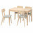 Доставка из Польши RONNINGE / LISABO stol i 4 krzesla, brzoza jesion/Tallmyra bialy/czarny, 118/173 cm ИКЕА-19554929, ЕВРОИКЕА Калининград