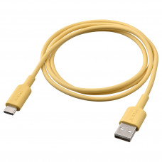 Доставка из Польши SITTBRUNN USB-A на USB-C, светло-желтый, 1 m ИКЕА-80539483, ЕВРОИКЕА Калининград