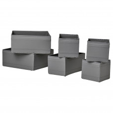 ⭐⭐⭐⭐⭐ SKUBB Набор контейнеры, 6 шт., темно-серый,IKEA-40399998, Евро Икеа Калининград