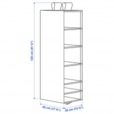 Доставка из Польши ⭐⭐⭐⭐⭐ SKUBB wiszaca polka, 6 przegrod, ciemnoszary, 35x45x125 cm,ИКЕА-40400001, Евро Икеа Калининград