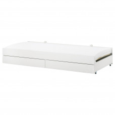 Доставка из Польши ⭐⭐⭐⭐⭐ SLAKT Дополнительная кровать с местом для хранения, белый, 90x200 cm,ИКЕА-99239451, Евро Икеа Калининград