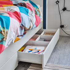 Доставка из Польши ⭐⭐⭐⭐⭐ SLAKT Дополнительная кровать с местом для хранения, белый, 90x200 cm,ИКЕА-99239451, Евро Икеа Калининград