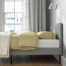 ⭐⭐⭐⭐⭐ SLATTUM Мягкий каркас кровать, Knявляетсяa светло-серый, 160x200 cm,IKEA-60446376, Евро Икеа Калининград