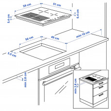 Доставка из Польши ⭐⭐⭐⭐⭐ SMAKLIG plyta indukcyjna, IKEA 500 czarny, 59 cm,ИКЕА-50467883, Евро Икеа Калининград