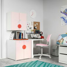Доставка из Польши ⭐⭐⭐⭐⭐ SMASTAD szafka scienna, bialy bladorozowy/z 1 polka, 60x32x60 cm,ИКЕА-79389941, Евро Икеа Калининград