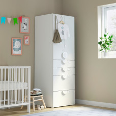 Доставка из Польши ⭐⭐⭐⭐⭐ SMASTAD / PLATSA szafa, bialy bialy/z 4 szufladami, 60x57x181 cm,ИКЕА-69428325, Евро Икеа Калининград