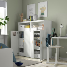 Доставка из Польши ⭐⭐⭐⭐⭐ SMASTAD / PLATSA regal, bialy/brzoza z 6 polkami, 120x42x123 cm,ИКЕА-39549687, Евро Икеа Калининград
