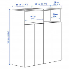 Доставка из Польши ⭐⭐⭐⭐⭐ SMASTAD / PLATSA regal, bialy/brzoza z 6 polkami, 120x42x123 cm,ИКЕА-39549687, Евро Икеа Калининград