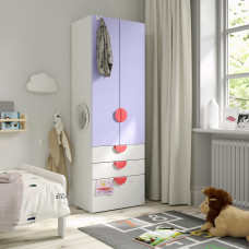 Доставка из Польши ⭐⭐⭐⭐⭐ SMASTAD / PLATSA szafa, bialy liliowy/z 3 szufladami, 60x42x181 cm,ИКЕА-99544620, Евро Икеа Калининград