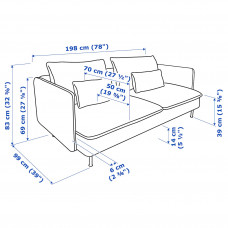 Доставка из Польши ⭐⭐⭐⭐⭐ SODERHAMN sofa 3-osobowa, Tonerud szary,ИКЕА-09452101, Евро Икеа Калининград