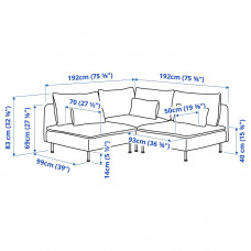 Доставка из Польши ⭐⭐⭐⭐⭐ SODERHAMN sofa narozna 3-osobowa, Fridtuna jasnobezowy,ИКЕА-79449657, Евро Икеа Калининград