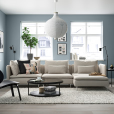 Доставка из Польши ⭐⭐⭐⭐⭐ SODERHAMN sofa 4-osobowa z szezlongiem, Fridtuna jasnobezowy,ИКЕА-39449701, Евро Икеа Калининград