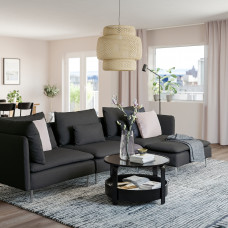 Доставка из Польши ⭐⭐⭐⭐⭐ SODERHAMN sofa 4-osobowa z szezlongiem, Fridtuna ciemnoszary,ИКЕА-49449611, Евро Икеа Калининград