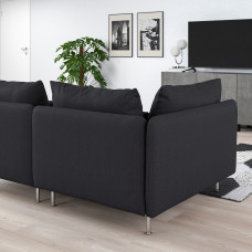 Доставка из Польши ⭐⭐⭐⭐⭐ SODERHAMN sofa 4-osobowa z szezlongiem, Fridtuna ciemnoszary,ИКЕА-49449611, Евро Икеа Калининград