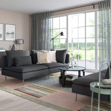 Доставка из Польши ⭐⭐⭐⭐⭐ SODERHAMN sofa 3-osobowa, z otwartym koncem/Fridtuna ciemnoszary,ИКЕА-29449626, Евро Икеа Калининград