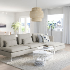 Доставка из Польши ⭐⭐⭐⭐⭐ SODERHAMN sofa 4-osobowa, z szezlongiem i otwarty koniec/Viarp bez/braz,ИКЕА-29305816, Евро Икеа Калининград