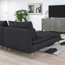 Доставка из Польши ⭐⭐⭐⭐⭐ SODERHAMN sofa 4-osobowa z szezlongiem, i otwarty koniec Fridtuna/ciemnoszary,ИКЕА-29449631, Евро Икеа Калининград