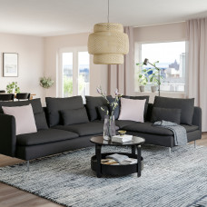 Доставка из Польши ⭐⭐⭐⭐⭐ SODERHAMN sofa narozna 4-osobowa, z otwartym koncem/Fridtuna ciemnoszary,ИКЕА-49449588, Евро Икеа Калининград