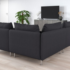 Доставка из Польши ⭐⭐⭐⭐⭐ SODERHAMN sofa narozna 4-osobowa, z otwartym koncem/Fridtuna ciemnoszary,ИКЕА-49449588, Евро Икеа Калининград