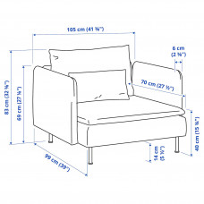 Доставка из Польши ⭐⭐⭐⭐⭐ SODERHAMN fotel, Tonerud szary,ИКЕА-29452058, Евро Икеа Калининград