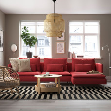Доставка из Польши ⭐⭐⭐⭐⭐ SODERHAMN sofa 4-osobowa z szezlongiem, Tonerud czerwony,ИКЕА-99514642, Евро Икеа Калининград