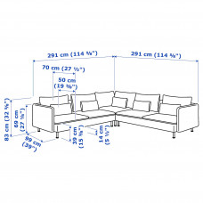 Доставка из Польши ⭐⭐⭐⭐⭐ SODERHAMN sofa narozna, 6-osobowa, Tonerud szary,ИКЕА-09452078, Евро Икеа Калининград