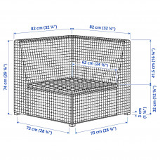 Доставка из Польши ⭐⭐⭐⭐⭐ SOLLERON Угловая секция, для улицы, темно-серая,ИКЕА-20424593, Евро Икеа Калининград
