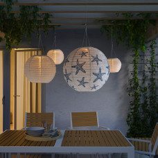 Доставка из Польши ⭐⭐⭐⭐⭐ SOLVINDEN lampa wiszaca na energie slon. LED, zewnetrzne kula/niebieski gwiazda, 45 cm,ИКЕА-70513978, Евро Икеа Калининград