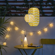 Доставка из Польши ⭐⭐⭐⭐⭐ SOLVINDEN lampa wiszaca na energie slon. LED, zewnetrzne owal/zolty Fale, 43 cm,ИКЕА-00572235, Евро Икеа Калининград