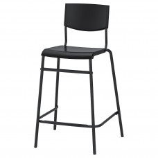 Доставка из Польши STIG Барный стул со спинкой, черный/черный, 63 cm ИКЕА-30498418, ЕВРОИКЕА Калининград