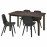 Доставка из Польши STRANDTORP / ODGER stol i 4 krzesla, brazowy/antracyt, 150/205/260x95 cm ИКЕА-19388647, ЕВРОИКЕА Калининград