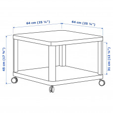 Доставка из Польши ⭐⭐⭐⭐⭐ TINGBY stolik na kolkach, bialy, 64x64 cm,ИКЕА-20295925, Евро Икеа Калининград