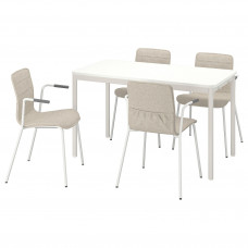 Доставка из Польши TOMMARYD / LAKTARE Конференц-стол со стульями, белый светло-серый/светло-бежевый, 130x70 cm ИКЕА-79528517, ЕВРОИКЕА Калининград