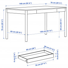 Доставка из Польши ⭐⭐⭐⭐⭐ TONSTAD biurko, okl deb, 140x75 cm,ИКЕА-30538198, Евро Икеа Калининград