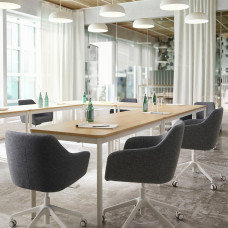 Доставка из Польши ⭐⭐⭐⭐⭐ TOSSBERG / LANGFJALL krzeslo konferencyjne, Gunnared ciemnoszary/bialy,ИКЕА-39513122, Евро Икеа Калининград