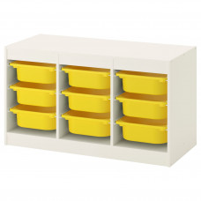 Доставка из Польши TROFAST regal z pojemnikami, bialy/zolty, 99x44x56 cm ИКЕА-49228469, ЕВРОИКЕА Калининград